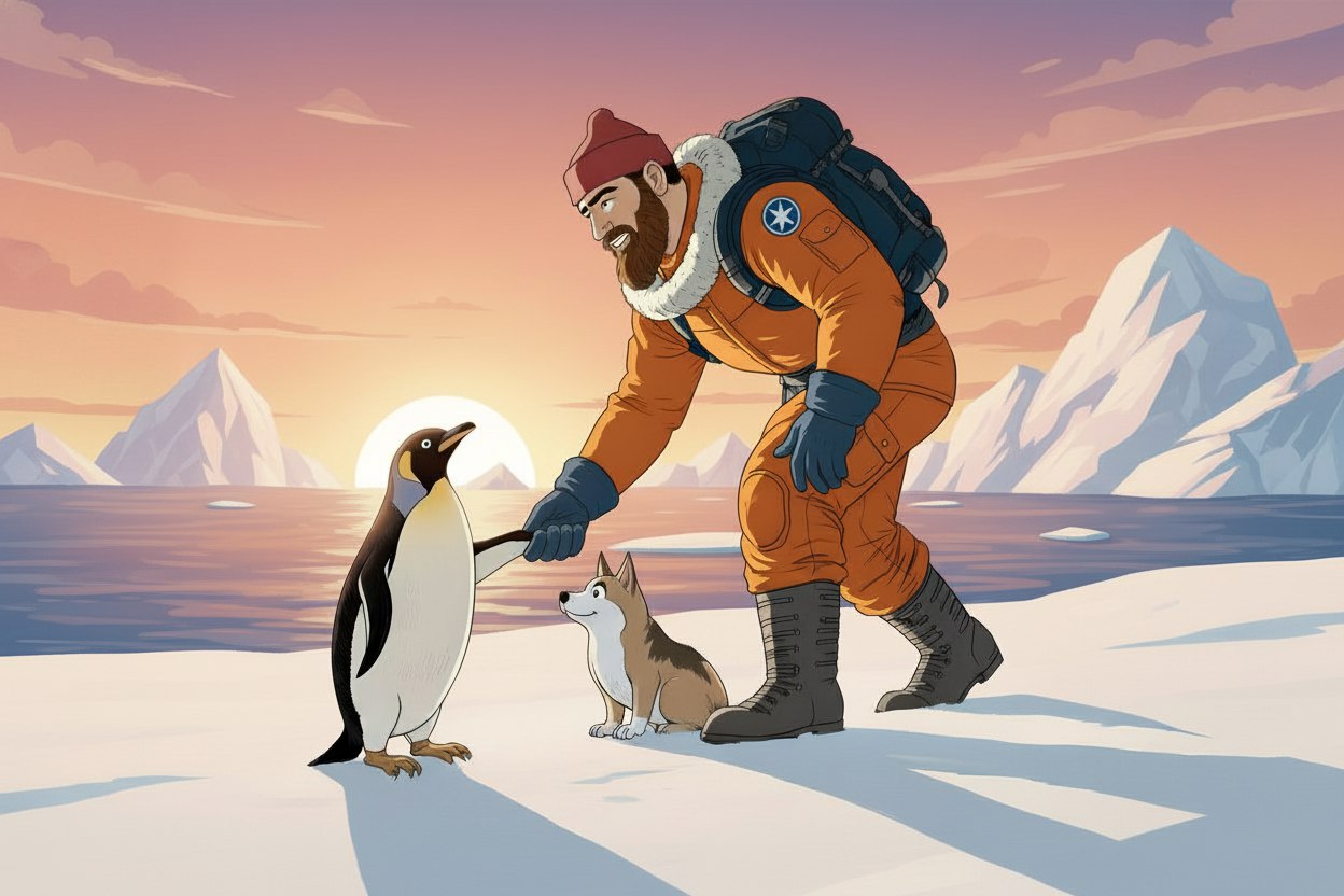 Наблюдение за пингвинами в Антарктиде