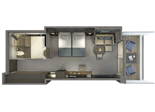 Люкс «Делюкс» Веранда 5,6,7,8 палуба (Scenic Eclipse I)